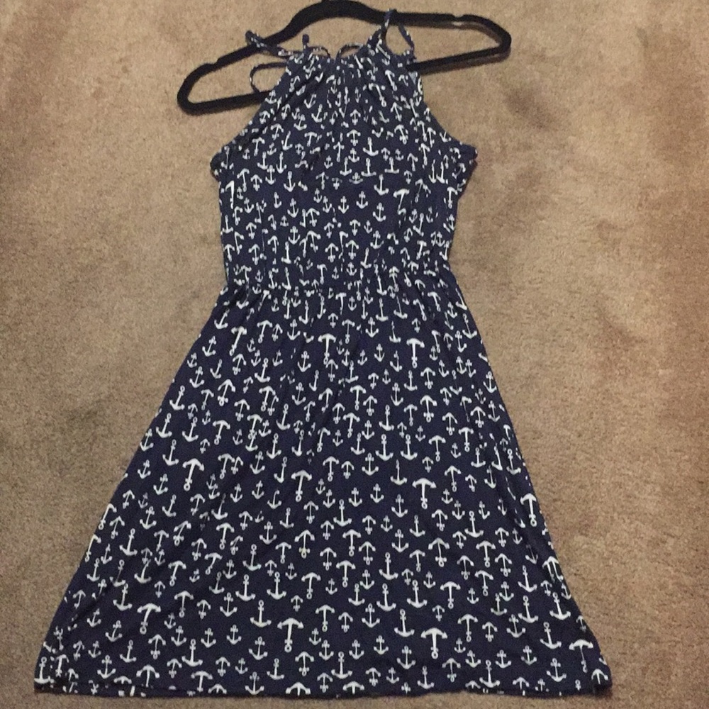 Old Navy Navy Blue Anchor Print Dress - Picture 3 of 6
